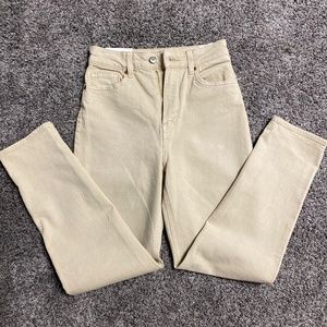H &M High Waisted Light Tan Mom Jeans-  Size 2